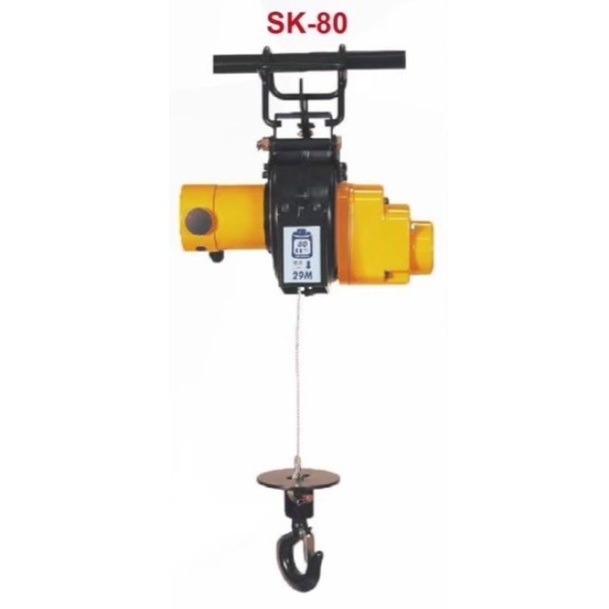 WIN五金 台灣製造 KIO基業牌 SK-190-220V 小金剛 電動吊車 捲揚機 高樓小吊車 快速捲揚機 吊猴 小乖乖 手拉吊車, , large