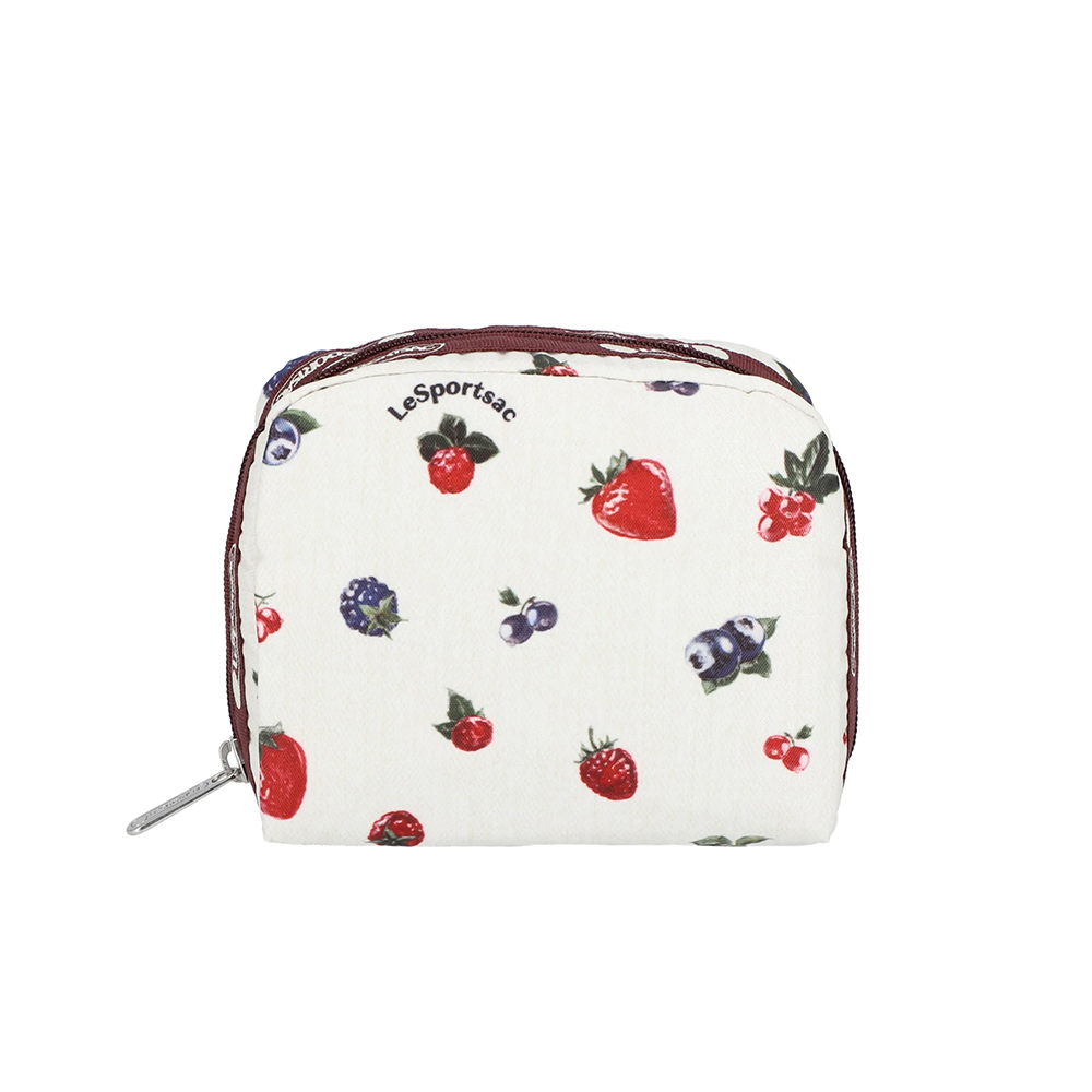 Lesportsac Square Cosmetic 方形收納化妝包 盥洗包 收納袋 送禮 禮物 推薦 女包(奶油莓果), , large