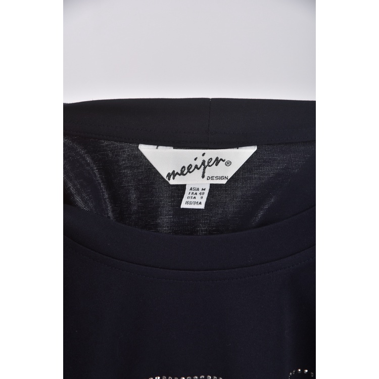 (M) meeijen蕾絲拼接藍色短袖上衣二手衣, , large