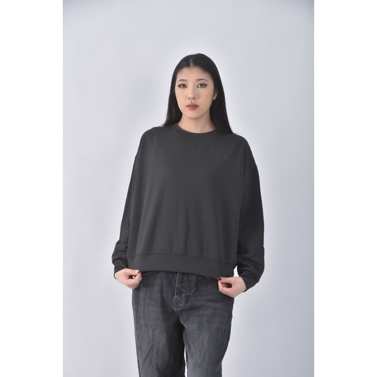 (XL) muji質感圓領綠色長袖上衣二手衣, , large