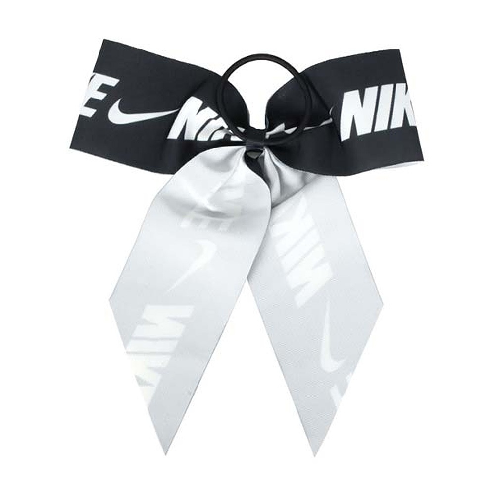 NIKE BOW LARGE 髮圈 髮飾 髮束 髮繩 頭飾 可愛 緞帶 蝴蝶結 休閒 逛街 簡約 時尚 彈性 舒適 黑白, , large