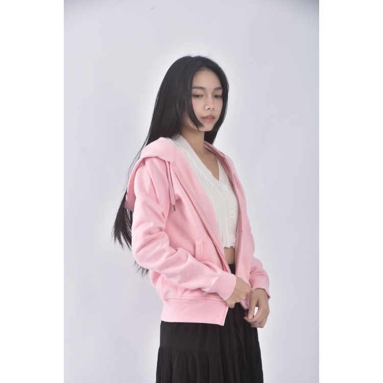 (S) erss質感連帽粉色外套二手衣, , large