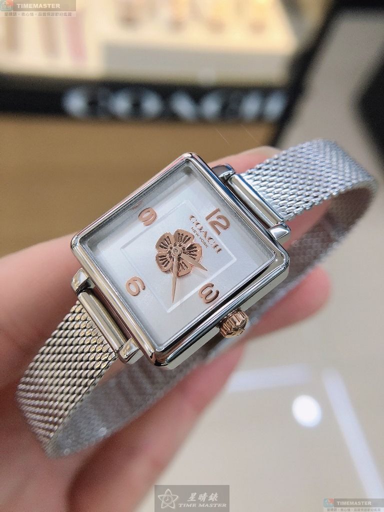[星晴錶業]COACH手錶,22mm,CH00140白色, 銀色錶面銀錶殼銀色米蘭錶帶款, , large