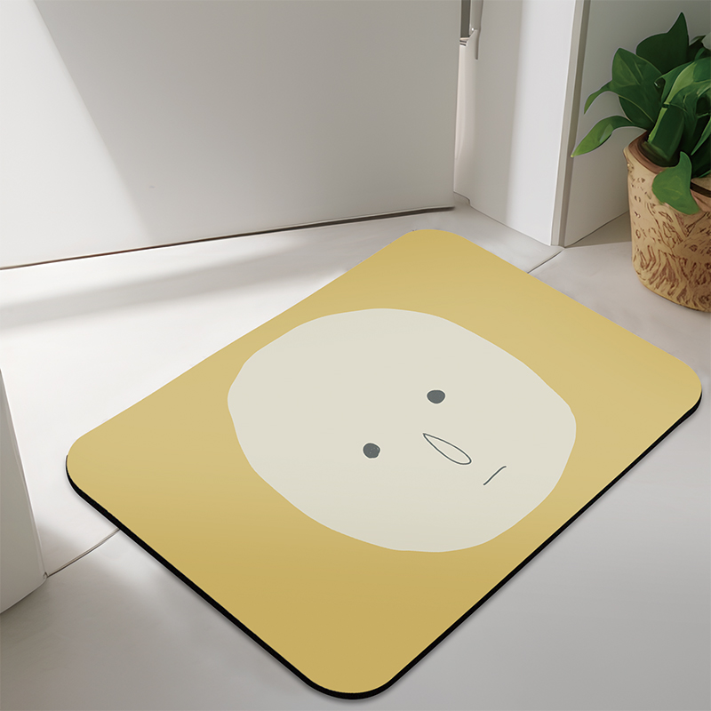 【Monster】 Soft Diatomaceous Earth Absorbent Mat – Chill Out Series (58x38cm) – Pensive Yellow, , large