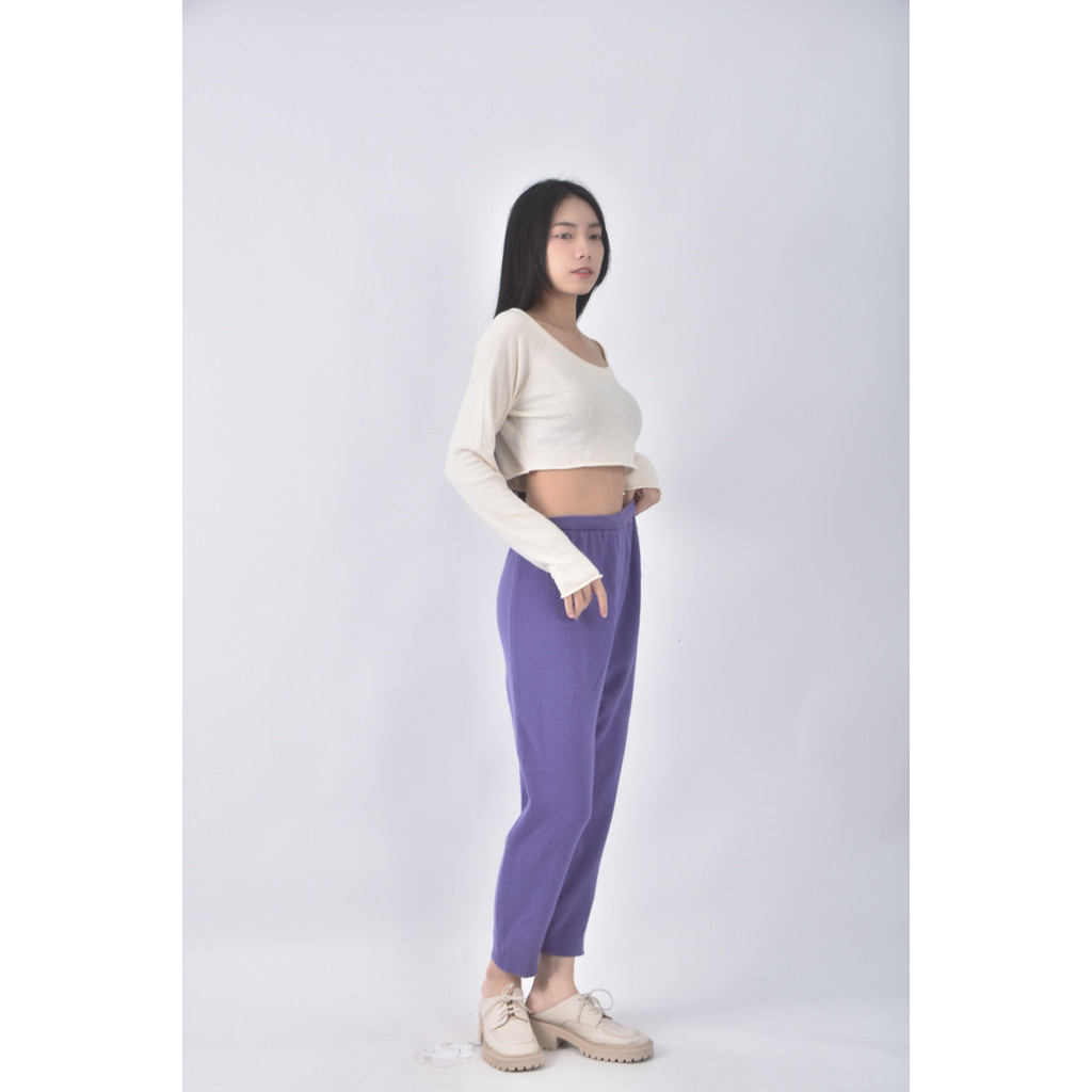 (XL) 牧之旅高腰休閒紫色長褲二手衣, , large