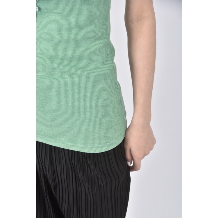 (S) broad way質感無袖綠色上衣二手衣, , large