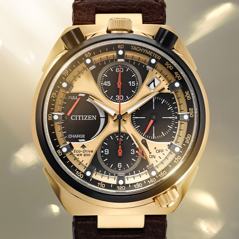 CITIZEN 星辰 Tsuno Chrono 50週年 牛頭錶 光動能計時手錶 AV0072-01X, , large
