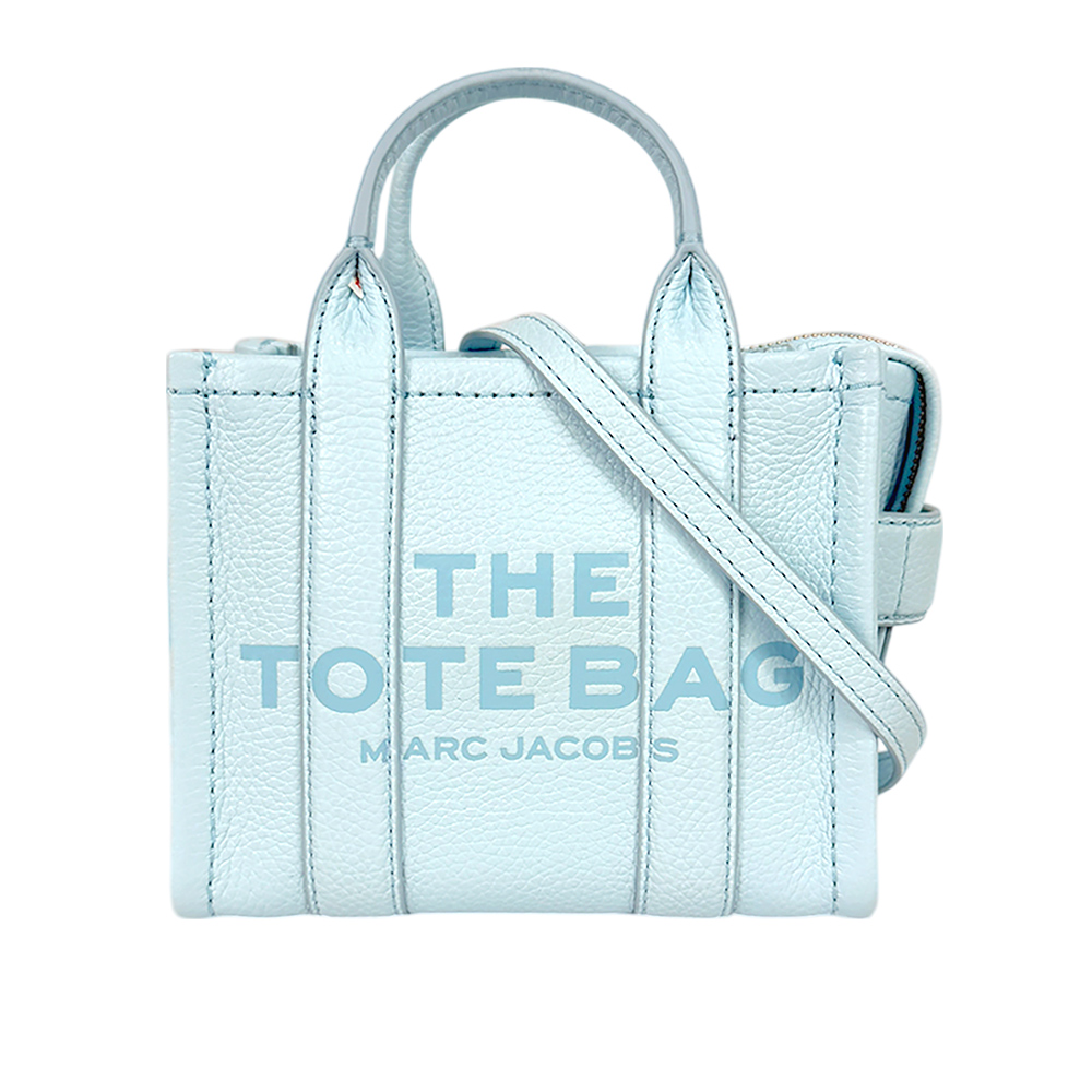 MARC JACOBS THE LEATHER TOTE 粒面皮革迷你托特包/雲藍色, , large