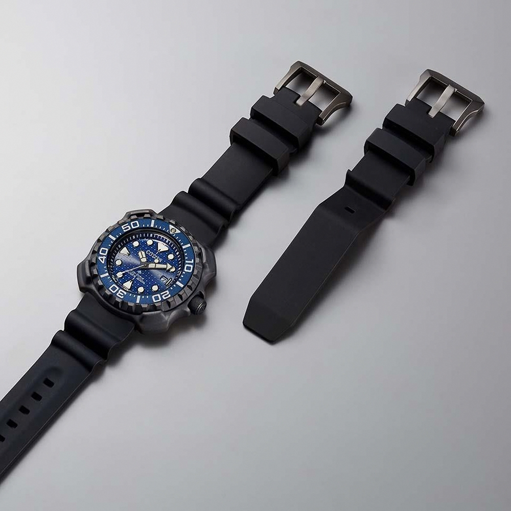 CITIZEN 星辰 PROMASTER 限量 鈦 復刻 鯨鯊 光動能200米潛水錶 BN0225-04L, , large