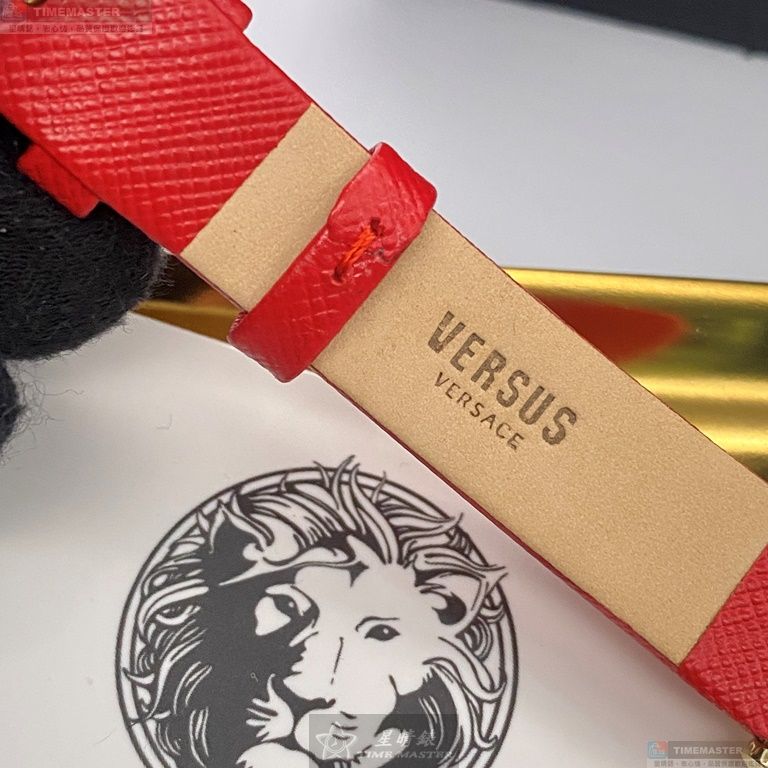 [星晴錶業]VERSUS VERSACE手錶,36mm,VV00022大紅色錶面玫瑰金錶殼大紅色真皮皮革錶帶款, , large