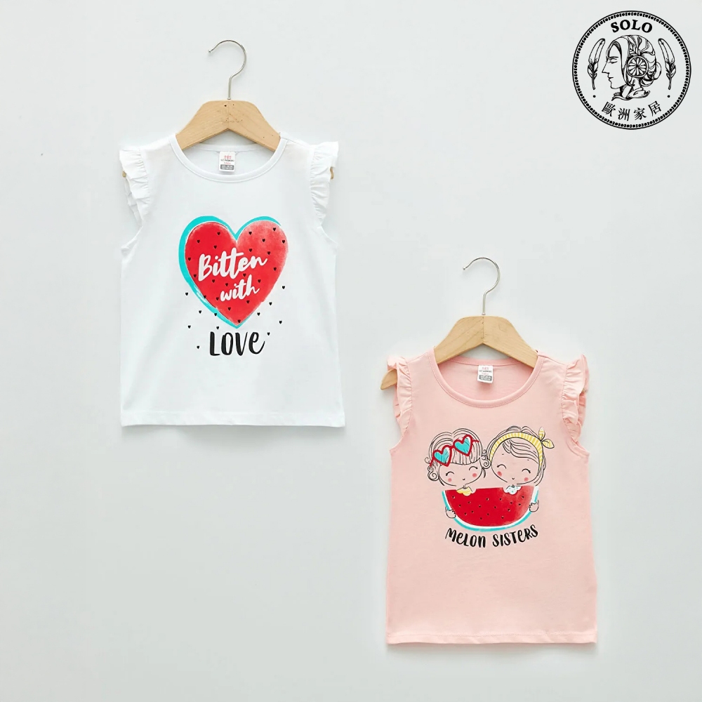 【SOLO Vintage】LCW Baby Toddler Watermelon Love Heart Two Piece T-Shirts Set Made in Turkey 9-12m, , large