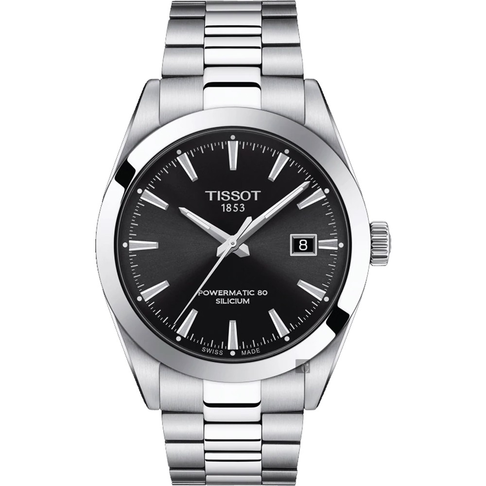 TISSOT 天梭 GENTLEMAN 80小時矽游絲紳士機械手錶 T1274071105100, , large