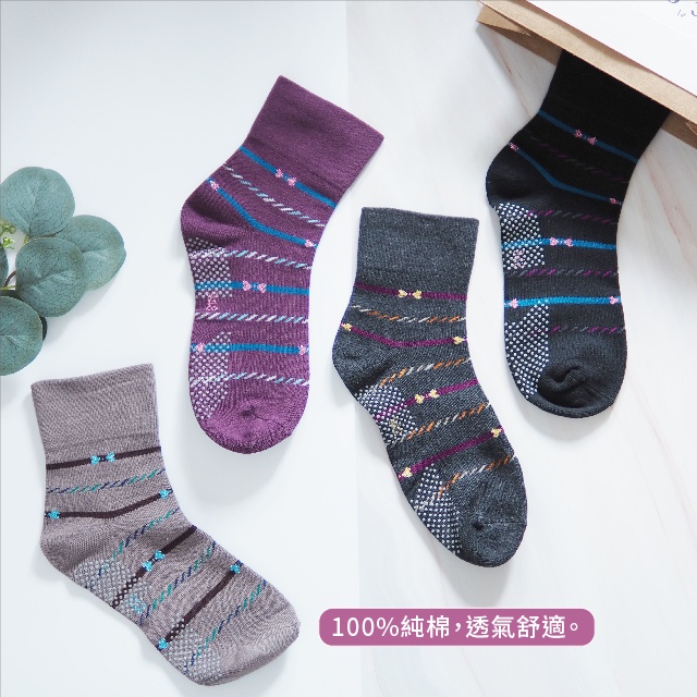 [Kaimei Cotton] 6 pairs set, random and excellent, made in Taiwan by MIT, wide-mouthed women’s version of senior socks without bunch marks - playful bow tie style, Kaimei Cotton, , large