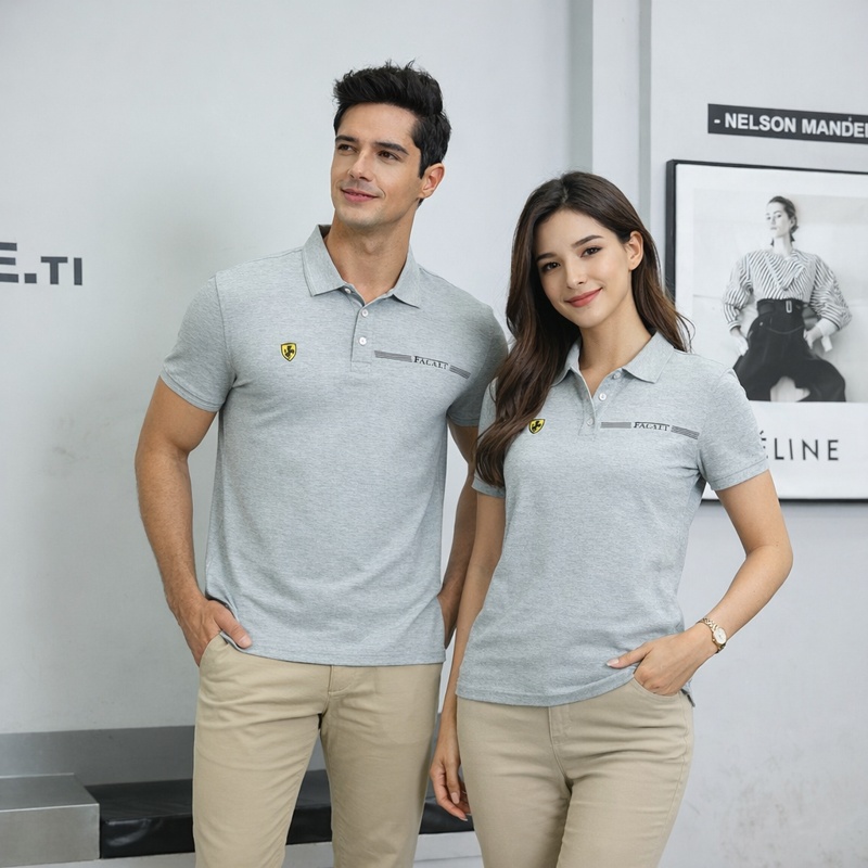 【FALALI】Short-sleeved cooling polo shirt - Men's (gray) , , large