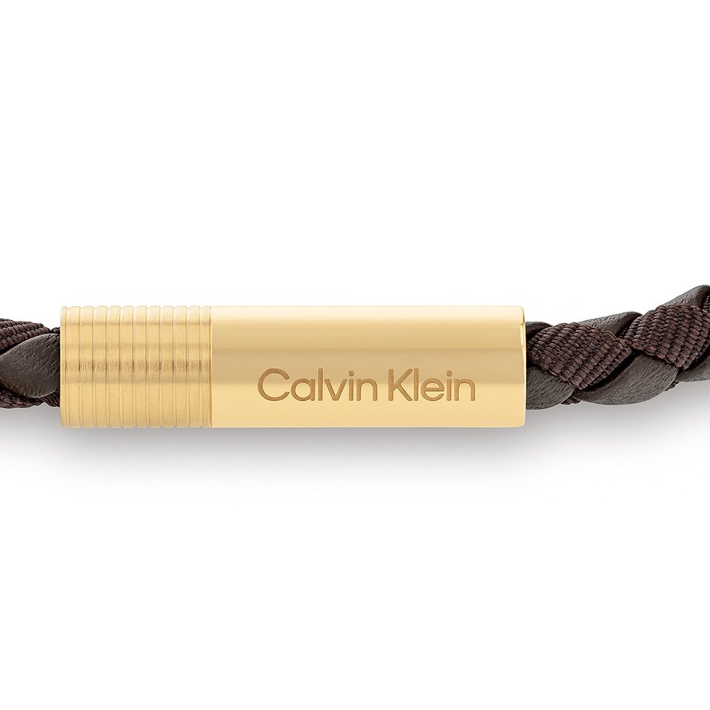 Calvin Klein CK 咖啡皮革編織男士手環 情人節送禮推薦 35100027, , large
