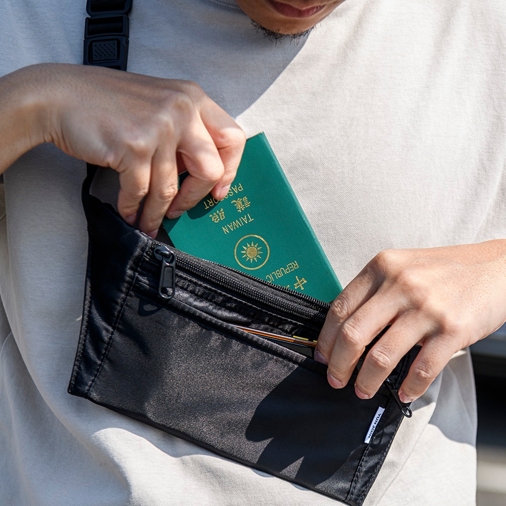 【YUN JOIN】RFID 防盜刷貼身旅行包-藍色   旅遊腰包 運動腰包 胸包 隱形包 防盜 防竊 護照包, , large