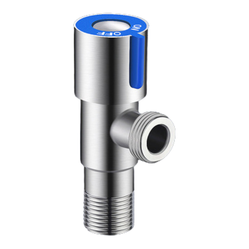 Blue water-saving faucet with one inlet and one outlet, , large