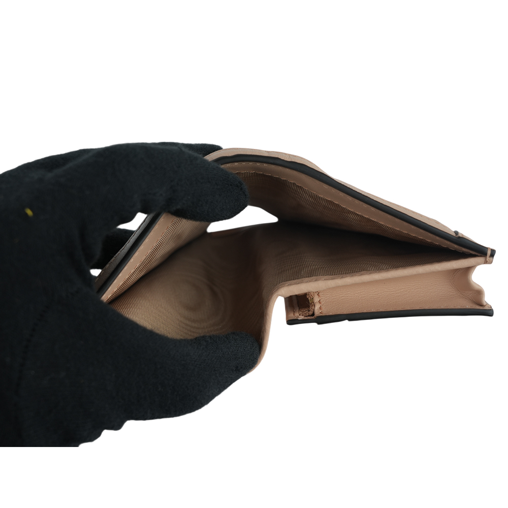 GUCCI GG Logo 縫線設計二折卡片小短夾/灰粉色, , large