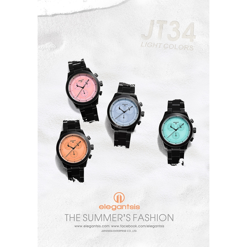 elegantsis 愛樂時 JT34 青春撞色時尚手錶44mm ELJT34-JP05MA, , large