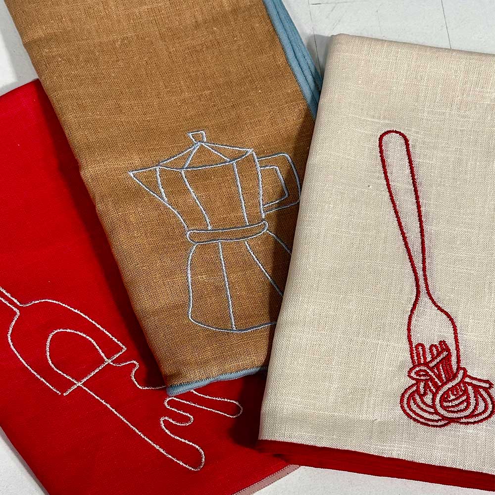 Embroidered Napkins-Spagetti, , large
