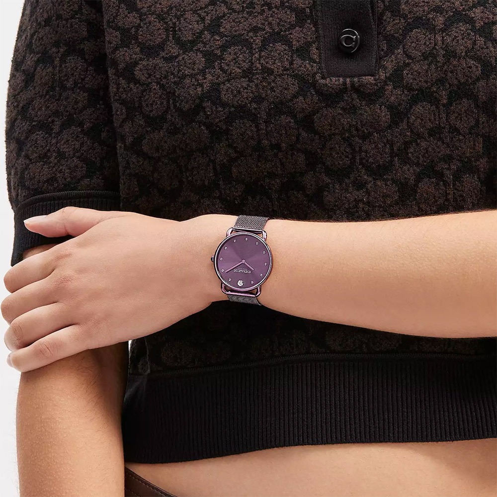 COACH Elliot 經典山茶花米蘭帶女錶 送禮-36mm CO14504211, , large