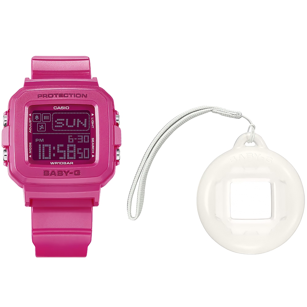 CASIO 卡西歐 BABY-G 30週年 手錶和錶殼吊飾套組 女錶 BGD-10K-4