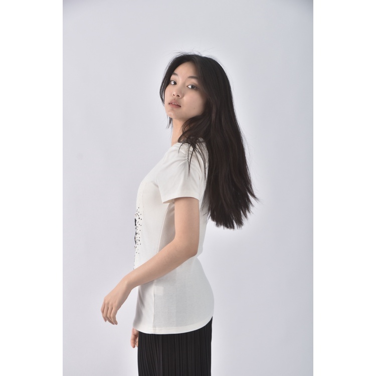 (S) jenny棉質純棉白色短袖上衣二手衣, , large