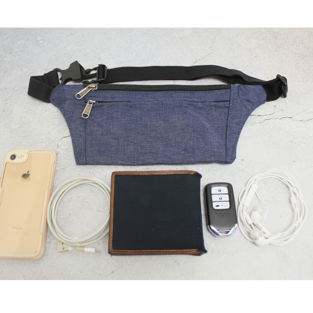 【旅行必備】隱藏式貼身腰包-藍色 旅行腰包 運動腰包 隱形袋 防偷包 防竊包, , large
