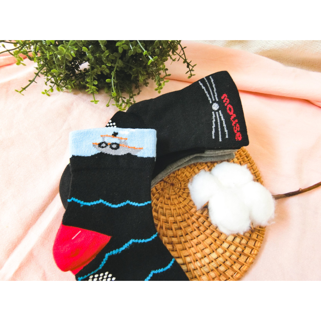[Kaimei Cotton Industry] 12 pairs of random and excellent MIT made in Taiwan pure cotton wide-mouth anti-slip children's socks (children's version 3-6 years old) - comprehensive style, , large