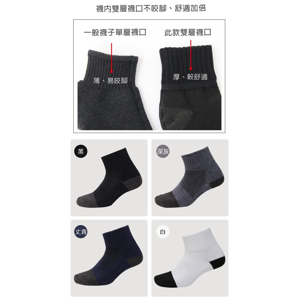【D&G】乾爽1/2毛巾底男襪<丈青>D510 男襪 短襪 除臭襪, , large