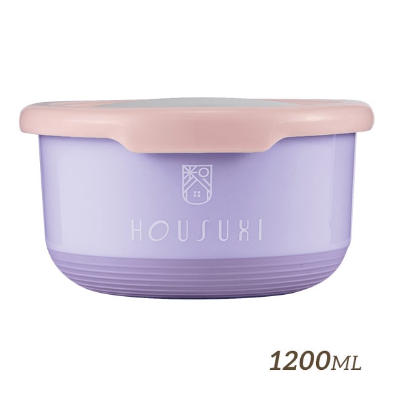 HOUSUXI 不鏽鋼雙層隔熱碗 1200ml, , large