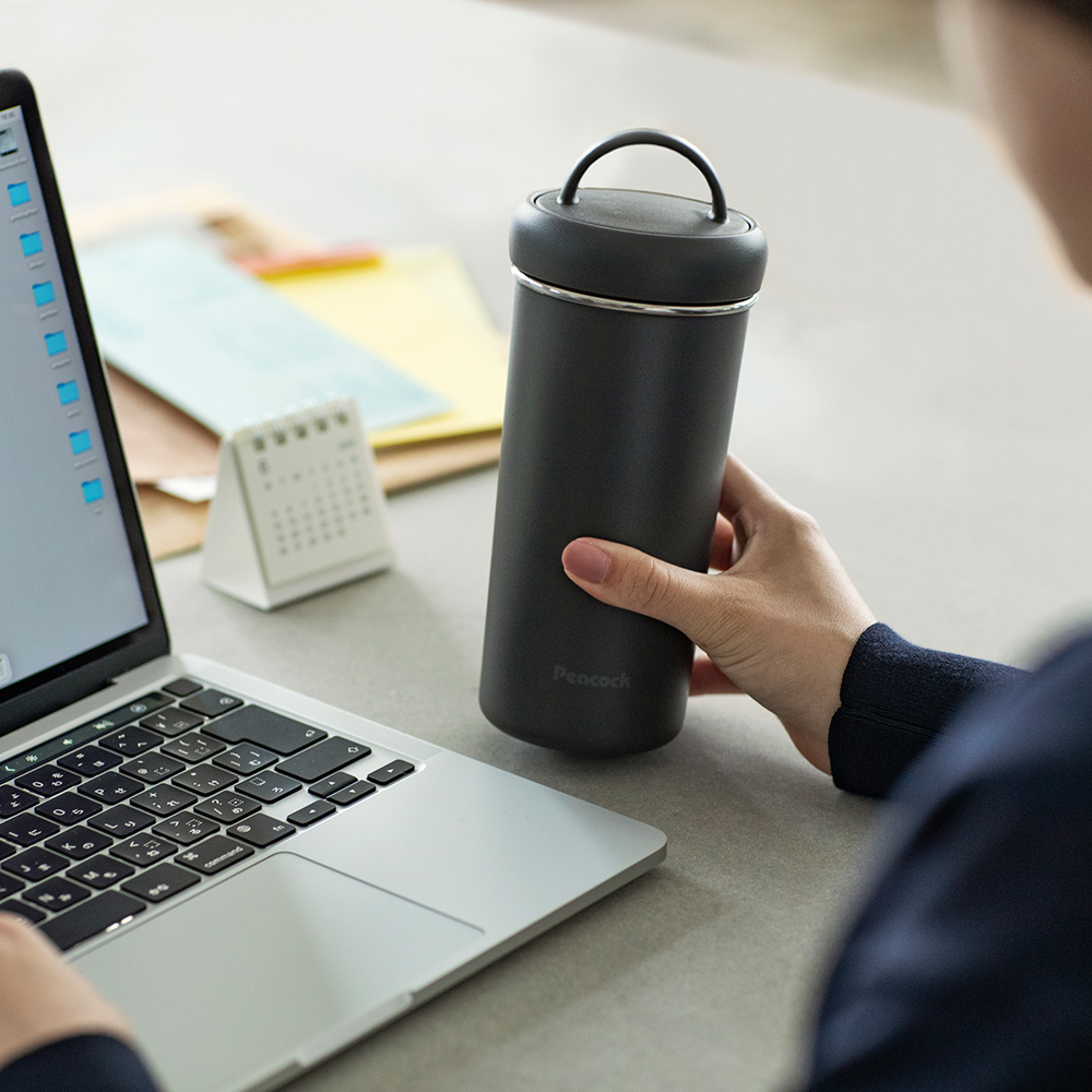 【日本孔雀Peacock】316不鏽鋼 手提式City城市 咖啡杯 保冷保溫杯300ML(上蓋可拆洗)-黃, , large