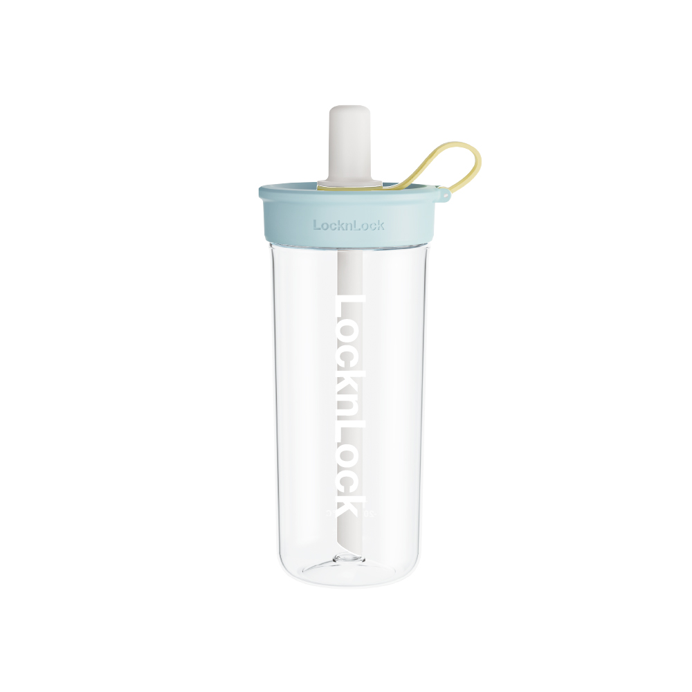 LL bubble tea water bottle 750ml, 軟萌棉花糖藍, large