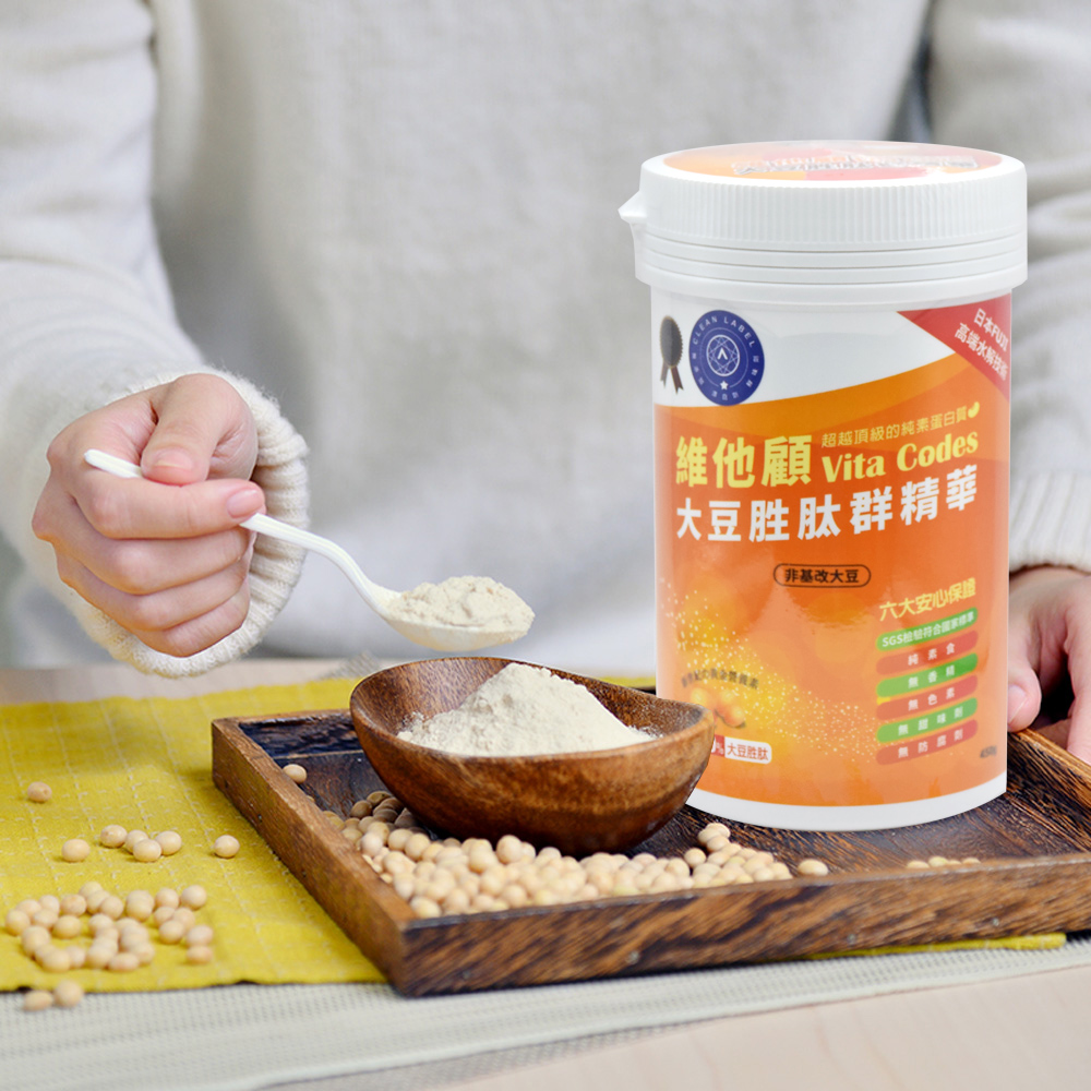 【Vita Codes】維他顧 大豆胜肽群精華罐裝450gx1罐+穀豆植物蛋白 隨身包 32g&times;28包-2盒 陳月卿推薦-3入組, , large