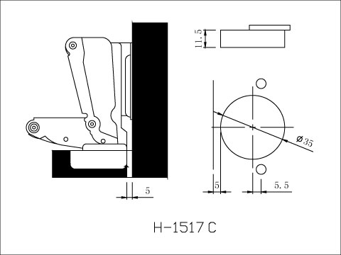 Detachable Concealed Hinge, , large