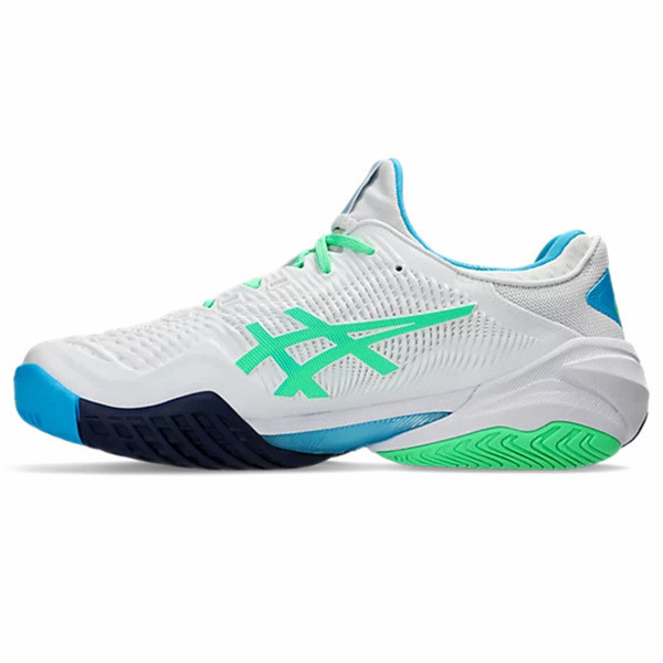 Asics Court Ff 3 男 網球鞋 抗扭 緩衝 側滑穩定 襪套式 白 綠藍 [1041A370-103], , large