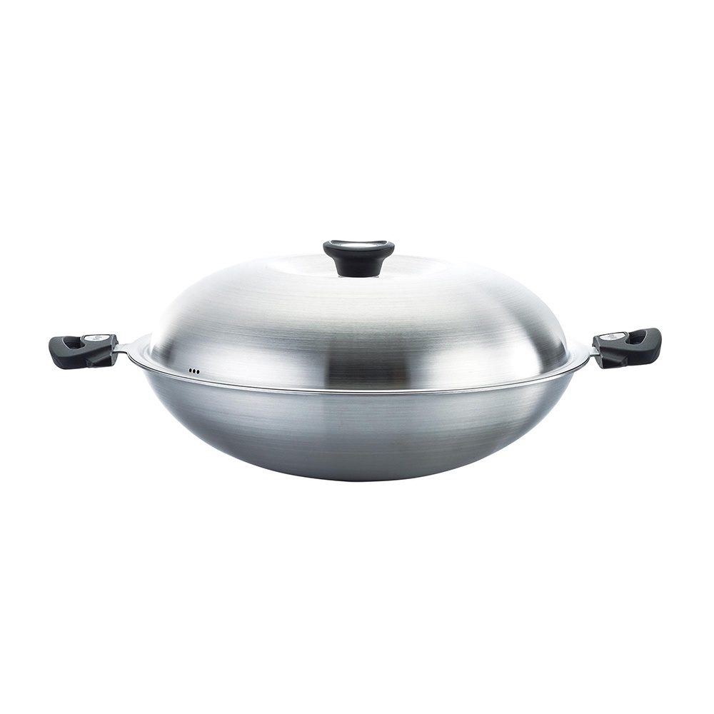 Miyaco 米雅可 新型316不銹鋼網紋不沾炒鍋蜂巢不沾鍋附蓋 40cm-Leidea樂德兒, , large