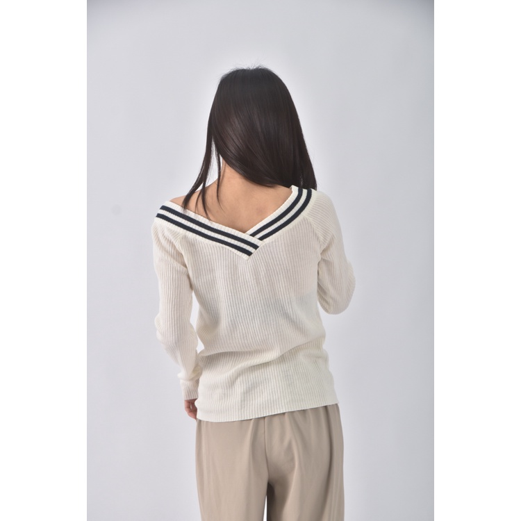 (F) 【德馨私服】browny質感坑紋杏色長袖上衣二手衣, , large