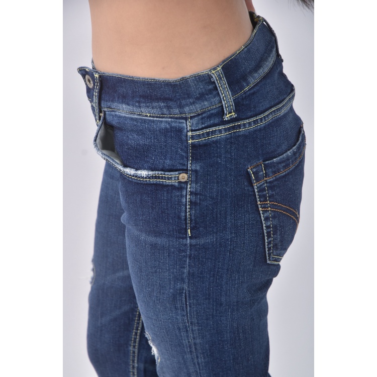 (L) 丹寧牛仔修身藍色長褲二手衣, , large