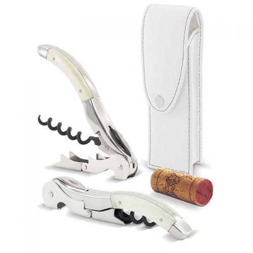 Pulltex Cordoba Bone Handle Hand Made Corkscrew with Leather Case Set, , large