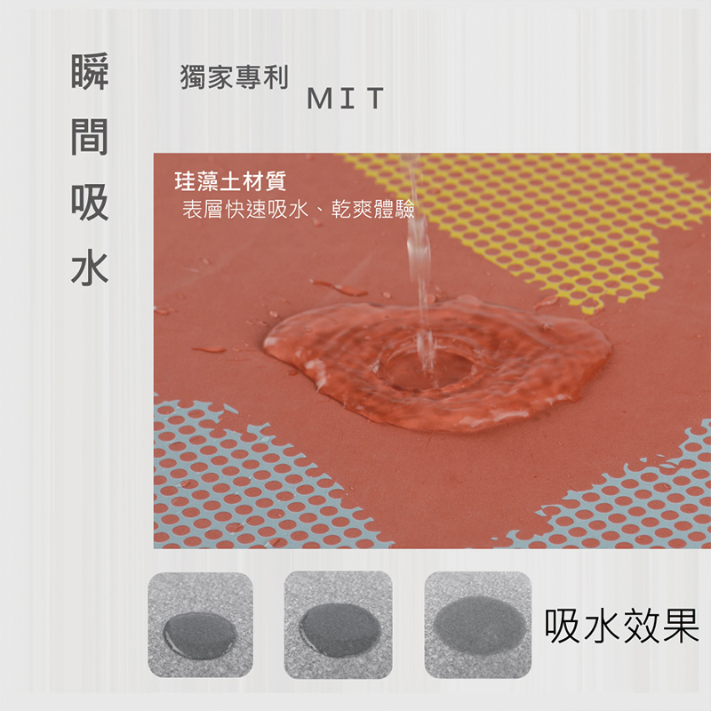【Monster】 Soft Diatomaceous Earth Absorbent Mat – Puff Style (60x40cm) – Orange, , large