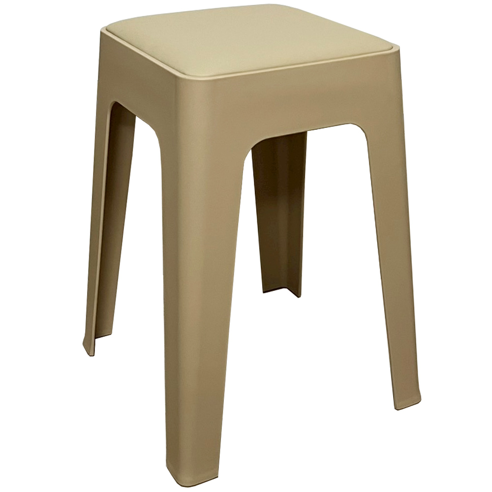 【AOTTO】莫蘭迪貓抓皮加厚疊加方形椅凳2入-米色(ID-001M*2), , large