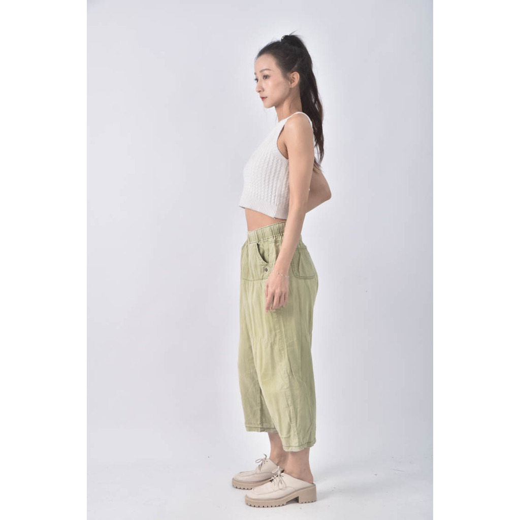 (4XL（含）以上) 高腰綠色長褲二手衣, , large