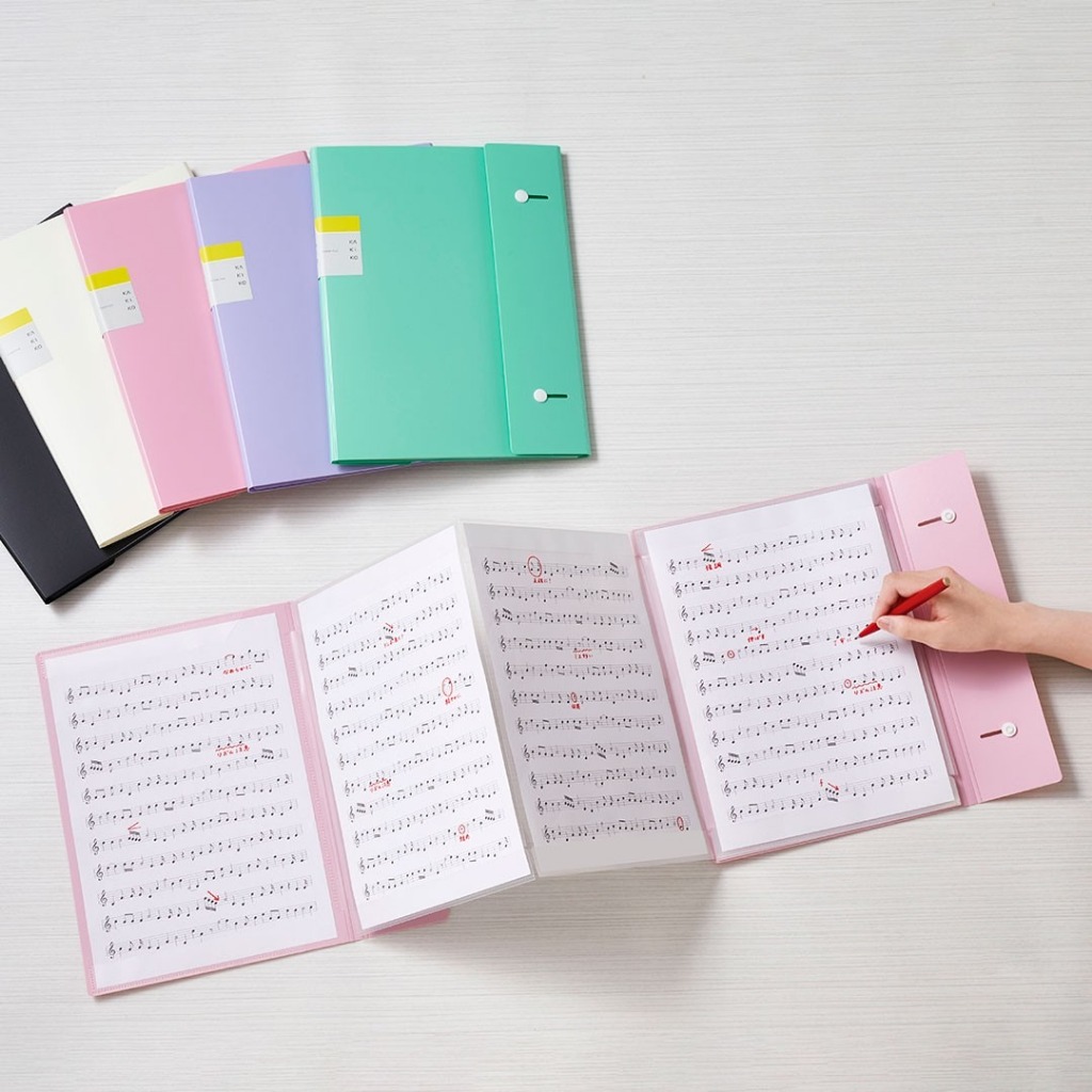 *需預訂【KING JIM】KAKIKO 8612單頁式風琴摺疊資料夾 16內袋(多色)薄荷綠, , large