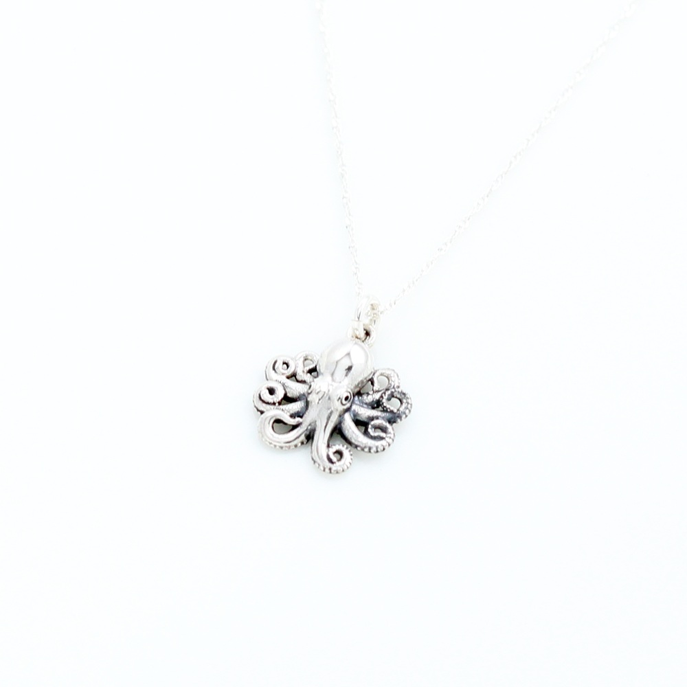 【Angel & Me】Baby Octopus s925 sterling silver necklace Birthday gift, , large