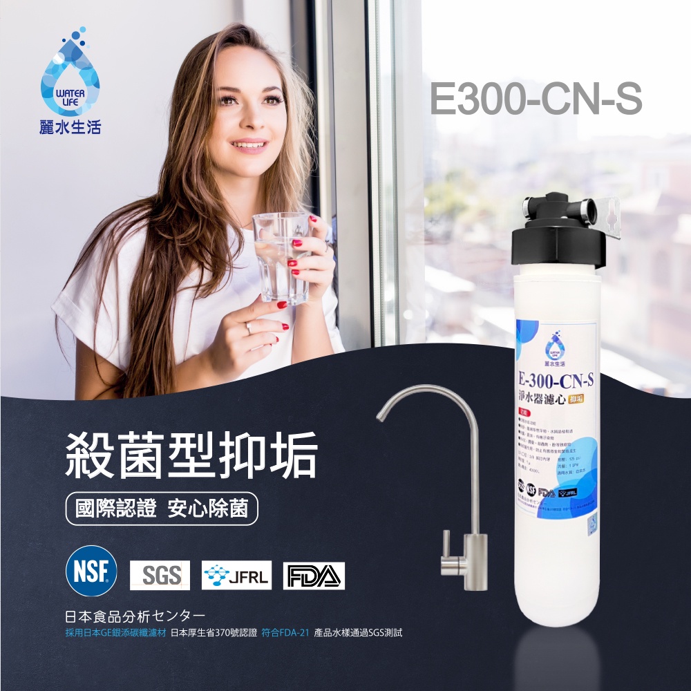 【麗水生活】日本GE300-CNS-殺菌型抑垢過濾器 抑制結垢-去除細菌 過濾器淨水器, , large