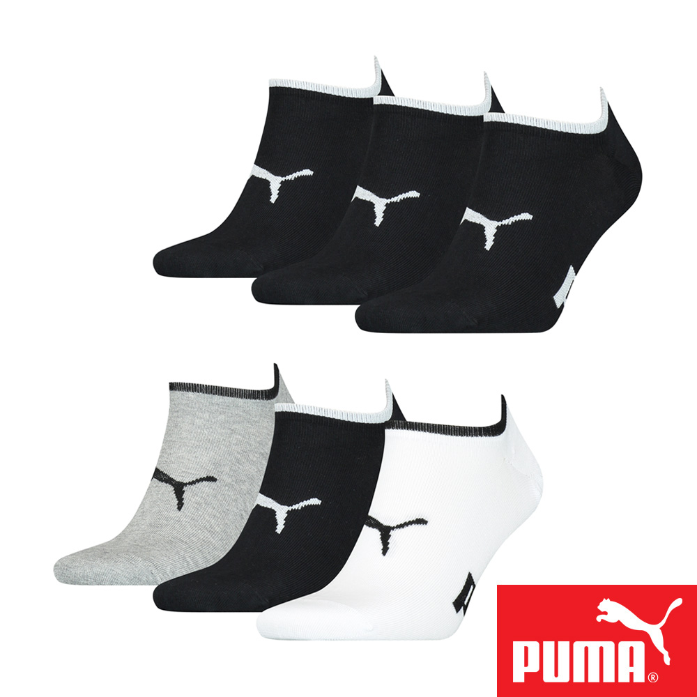 PUMA 男女款隱形船襪3雙裝 彪馬 跳豹 男襪 女襪 隱形襪 棉襪 柔軟 舒適 抗菌 除臭 透氣 耐磨 黑 白/灰/黑