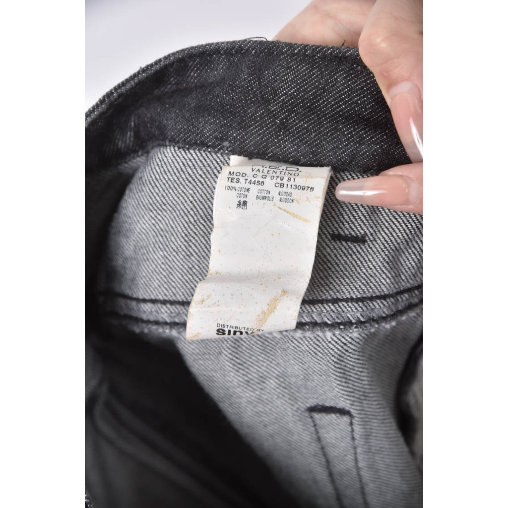 (XL) red valentino丹寧牛仔寬版黑色長褲二手衣, , large