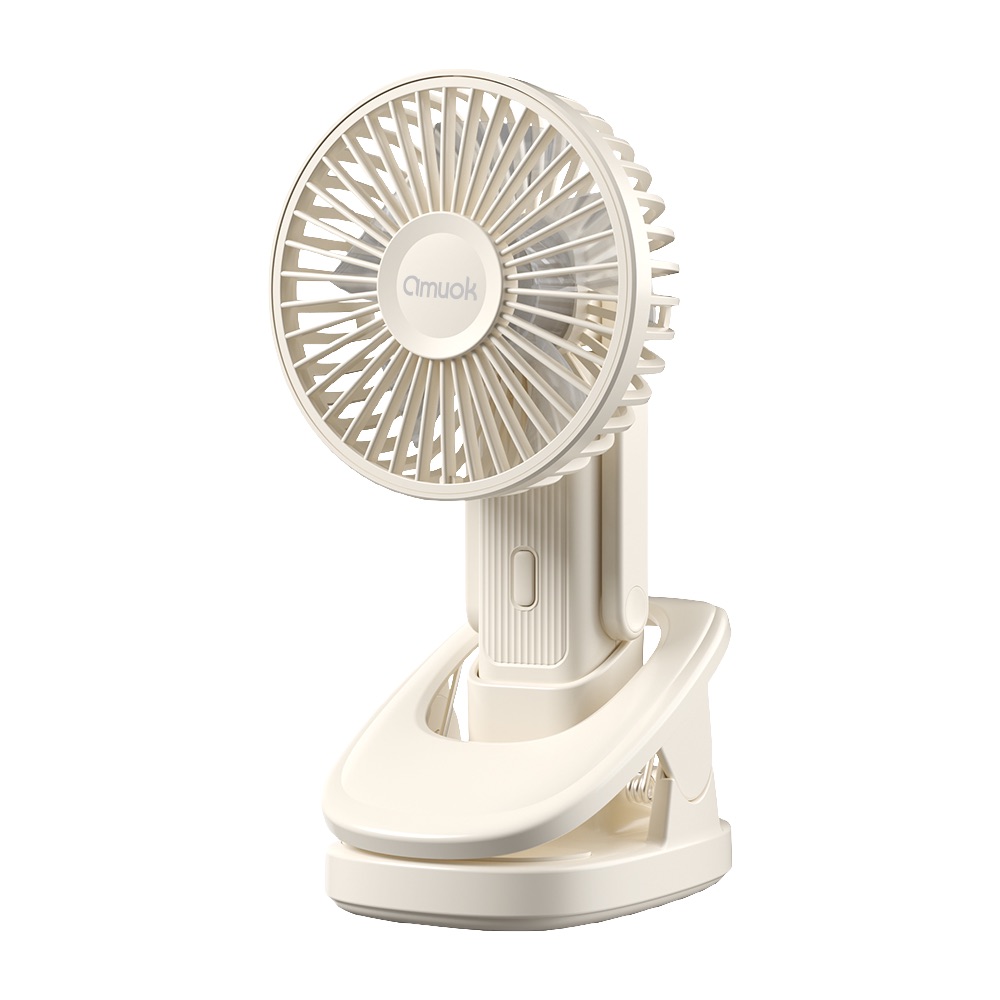【amuok】3000mAh手持可夾三合一萬能風扇 隨身風扇 迷你扇 風扇 手持風扇 便攜風扇, 米色, large