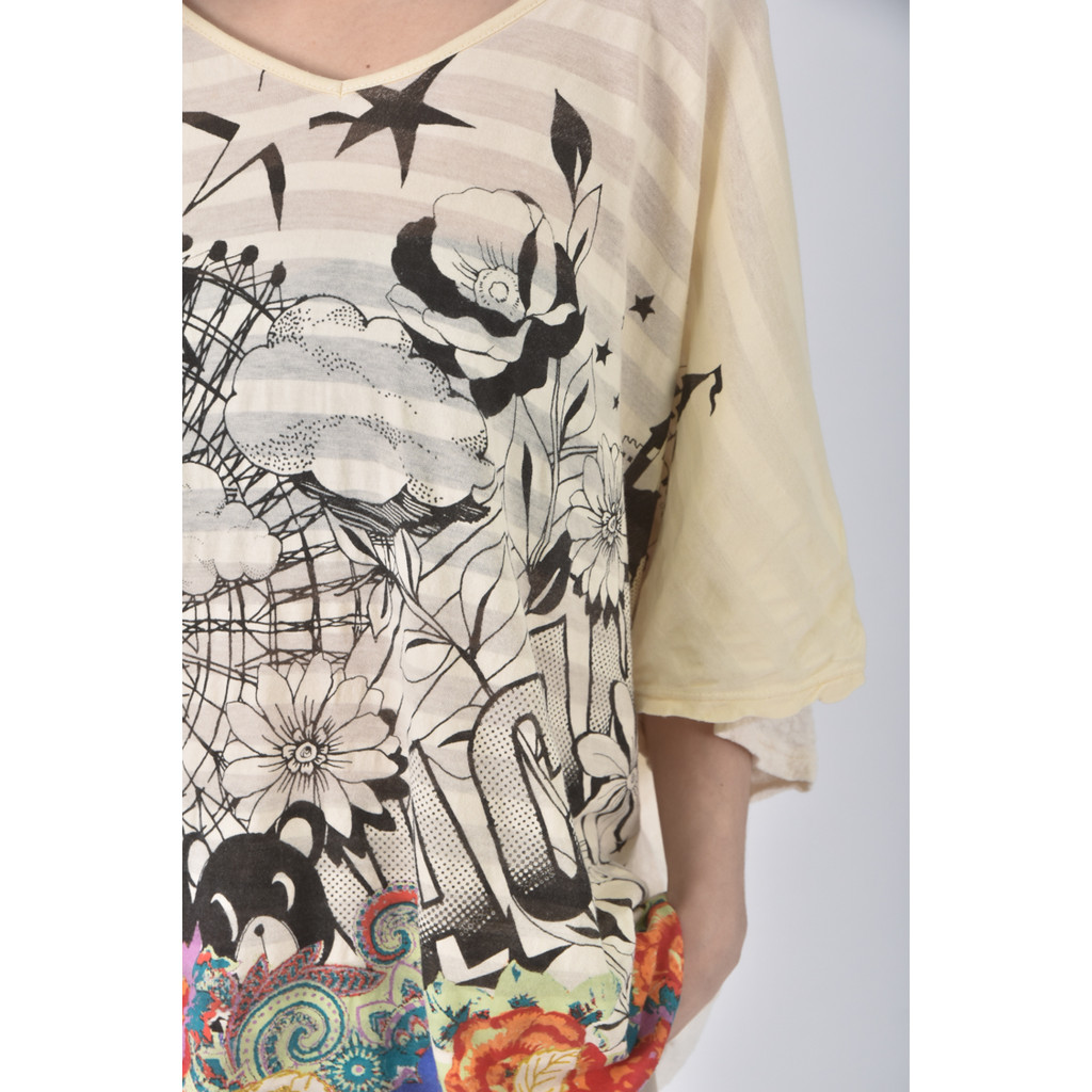 (M) scolar棉質純棉黃色短袖上衣二手衣, , large